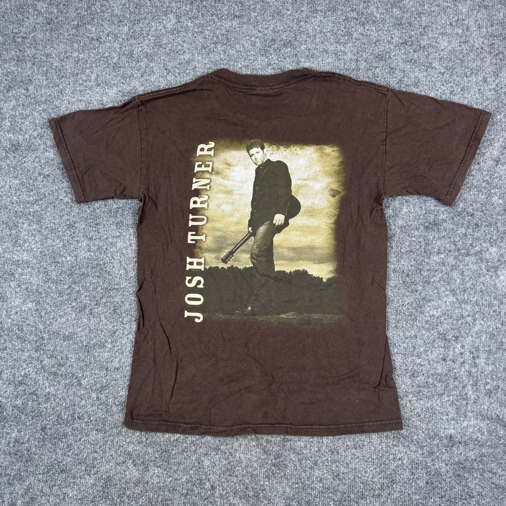 Gildan T-Shirt Mens Size S Brown Josh Turner Long Black Train Graphic Country